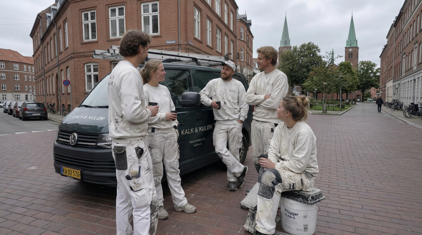 Holdet fra Kalk & Kulør ved varevognen i Aarhus